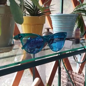 Aqua Blue Cat Eye Rainbow Optx Sunglasses